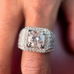 Moissanite Diamond, Full Star Men's 9k Gold Ring