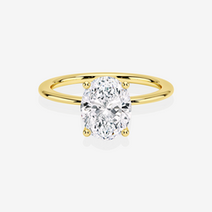 Oval Cut Lab Grown Diamond Provence Solitaire Engagement 9k Gold Ring
