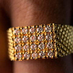 Luxe Heritage Moissanite Diamond Men's 14K Yellow Gold Ring