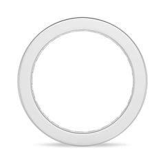 Channel Princess Cut Moissanite Diamond Eternity Band Sterling Silver Ring