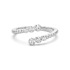 Round Cut Moissanite Diamond Wedding Band Sterling Silver Ring