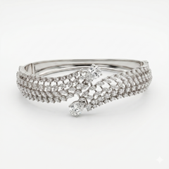 Classic Elegance Moissanite Diamond Fashion Sterling Silver Bracelet