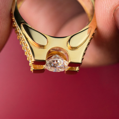 Moissanite Diamond, Albert Men's 18k Gold Ring