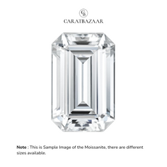 Emerald Cut Certified Moissanite Diamond D VVS1