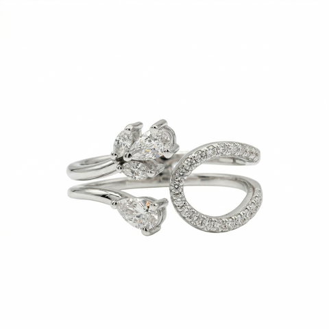 Pear & Round Lab Grown Diamond 14K Gold Engagement Ring