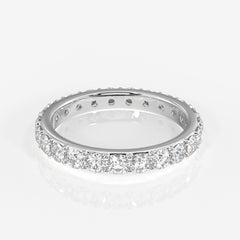 Affordable Round Cut Lab Grown Diamond Eternity 14k Gold Band Ring