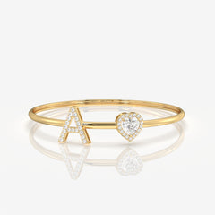 Alphabet Charm Moissanite Diamond Sterling Silver Bracelet