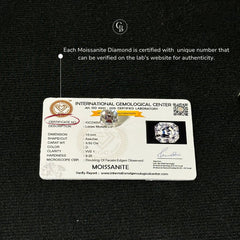 Asscher Cut Certified Moissanite Diamond D VVS1