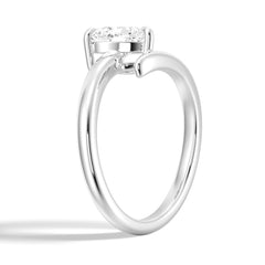 Heart Cut Moissanite Diamond Solitaire Sterling Silver Ring