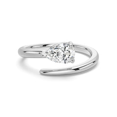 Pear Cut Lab Grown Diamond East-West 9K Gold Ring