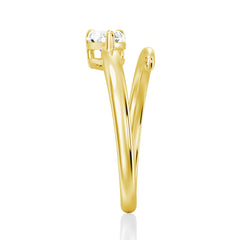 Pear Cut Lab Grown Diamond East-West 9K Gold Ring