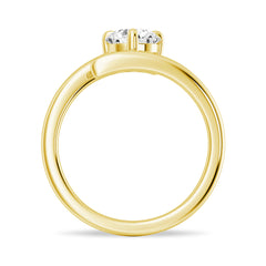 Round Cut Moissanite Diamond Solitaire Sterling Silver Ring