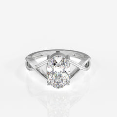 Buy Affordable Oval Cut Moissanite Diamond Engagement Sterling Silver Ring