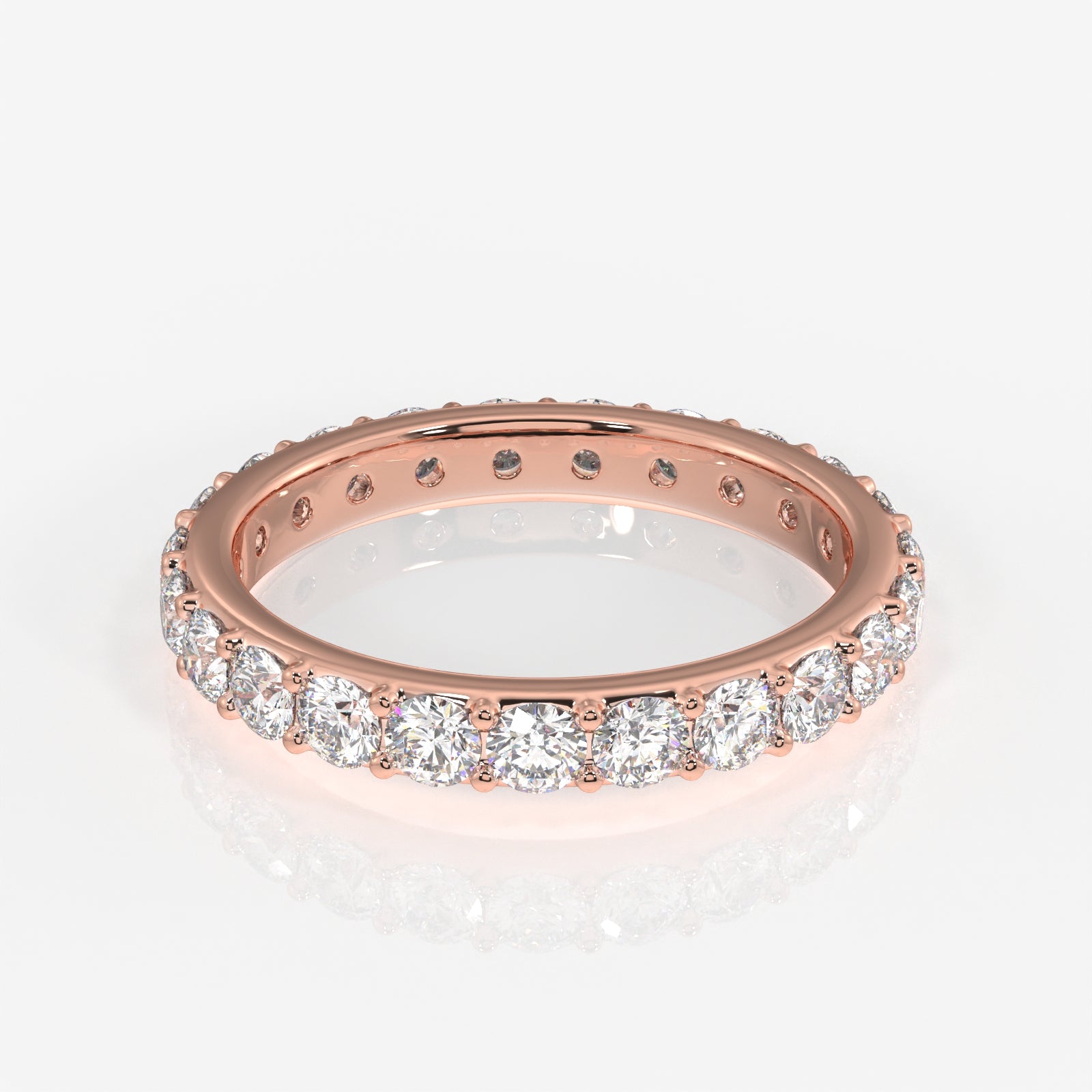 Buy Affordable Round Cut Lab Grown Diamond Eternity 14k Gold Band Ring