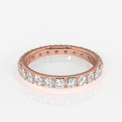 Buy Affordable Round Cut Lab Grown Diamond Eternity 14k Gold Band Ring