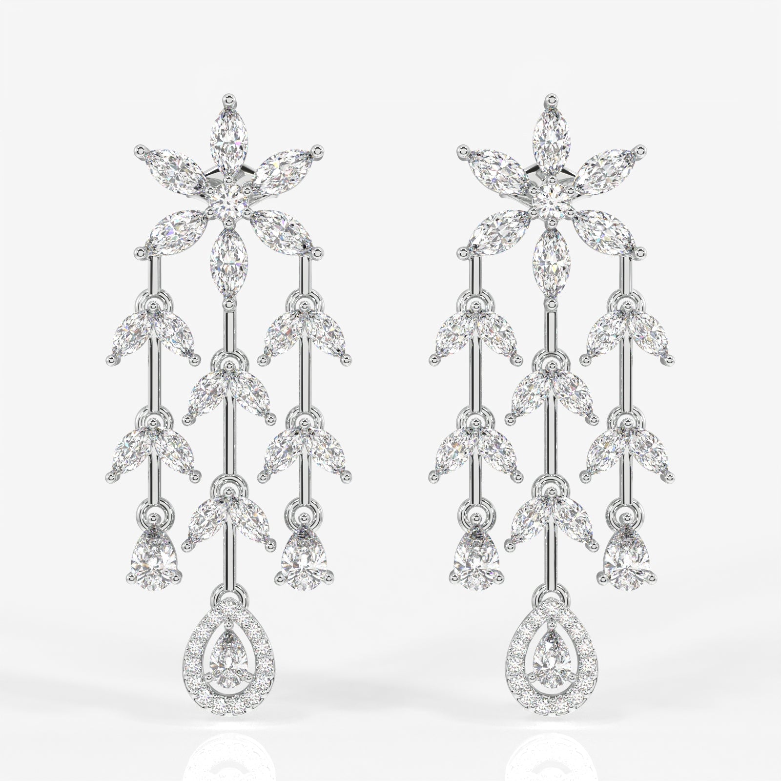 Buy Aurora Cascade Moissanite Danglers 14k Gold Earrings