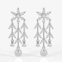 Buy Aurora Cascade Moissanite Danglers 14k Gold Earrings