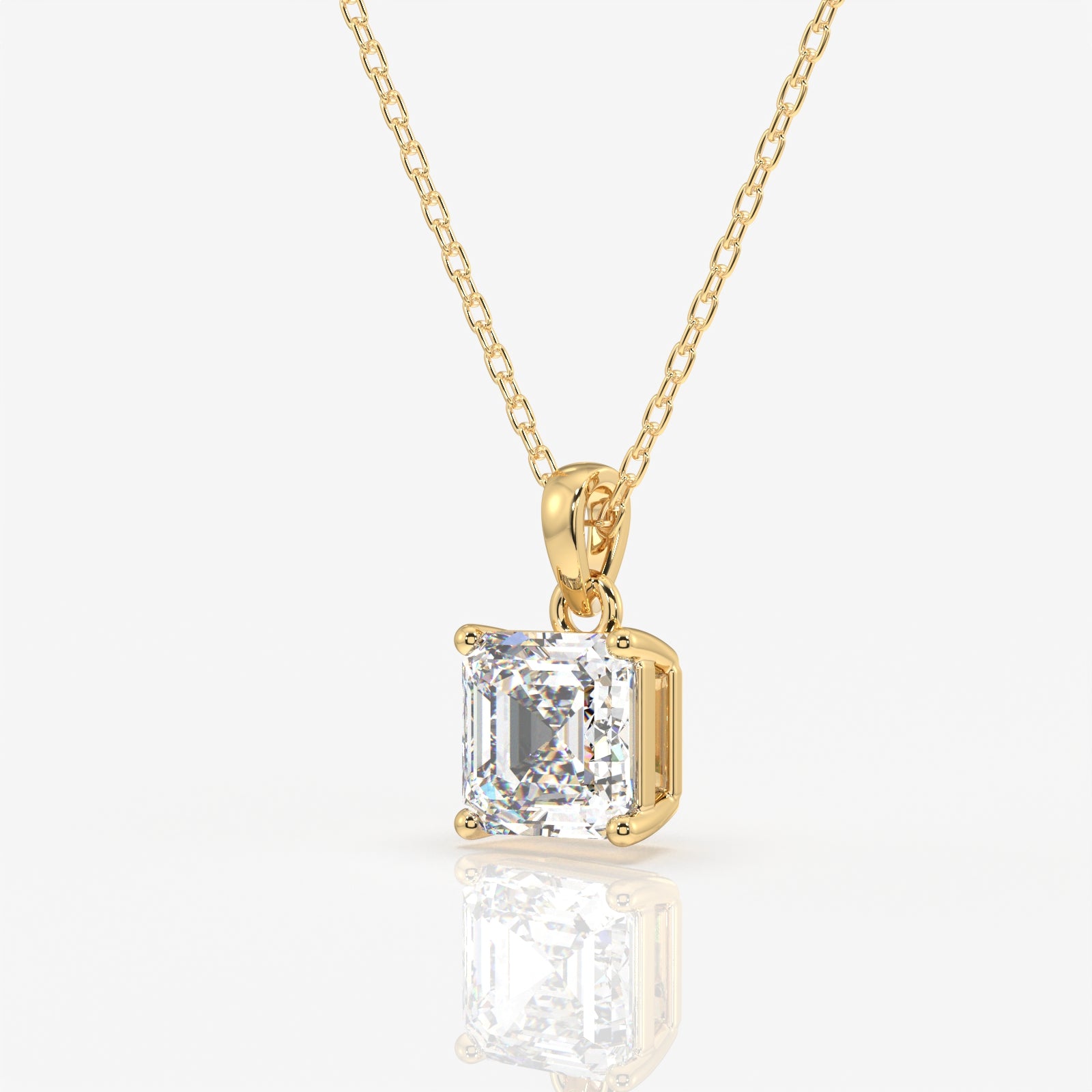 Buy Caratbazaar Asscher Cut Lab Grown Diamond Solitaire 14k Gold Pendant