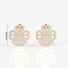 Buy Caratbazaar Clover Charm Moissanite Stud 14k Gold Earrings