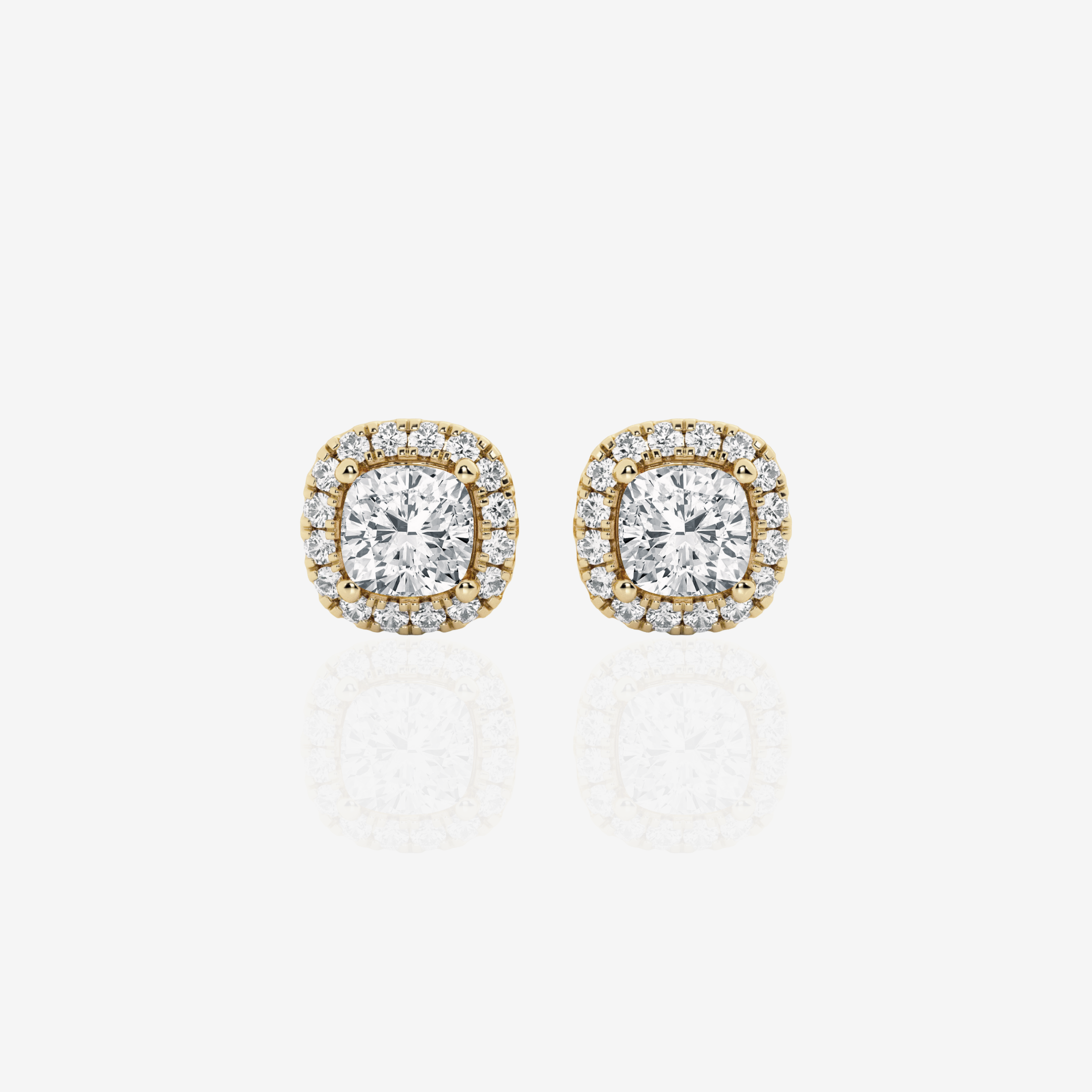 Buy Caratbazaar Cushion Cut Moissanite Diamond Halo Certified Stud 18k Gold Earrings