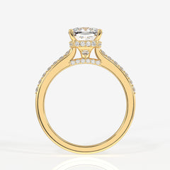 Buy Caratbazaar Cushion Cut Moissanite Diamond Hidden Halo 14k Gold Ring