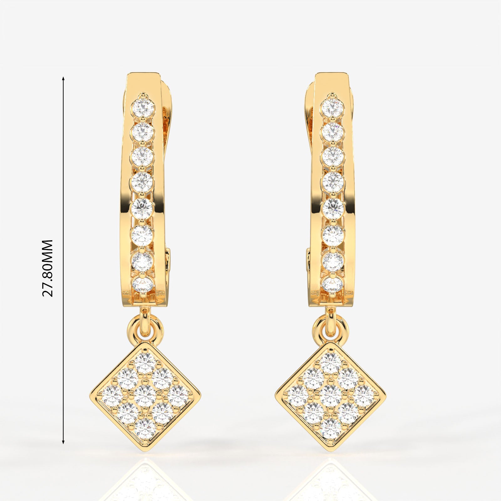 Buy Caratbazaar Diamond Dew Lab Grown Hoops 14k Gold Earrings