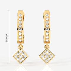 Buy Caratbazaar Diamond Dew Lab Grown Hoops 14k Gold Earrings