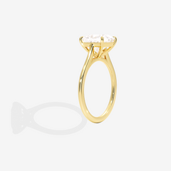Caratbazaar Emerald Cut Lab Grown Diamond Provence Solitaire Engagement 14k Gold Ring