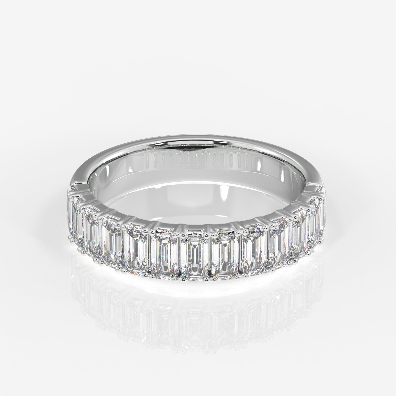 Buy Caratbazaar Emerald Cut Lab Grown Diamond Wedding 18k Gold Band Ring