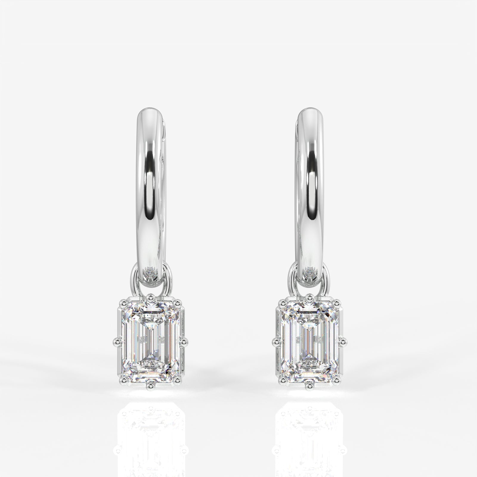 Buy Caratbazaar Emerald Cut Moissanite Diamond Dangle 14K Gold Earrings