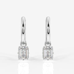 Buy Caratbazaar Emerald Cut Moissanite Diamond Dangle 14K Gold Earrings