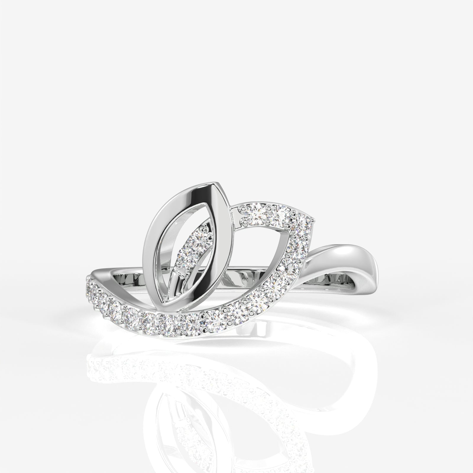 Buy Caratbazaar Floral Grace Lab Grown Diamond 14k Gold Ring