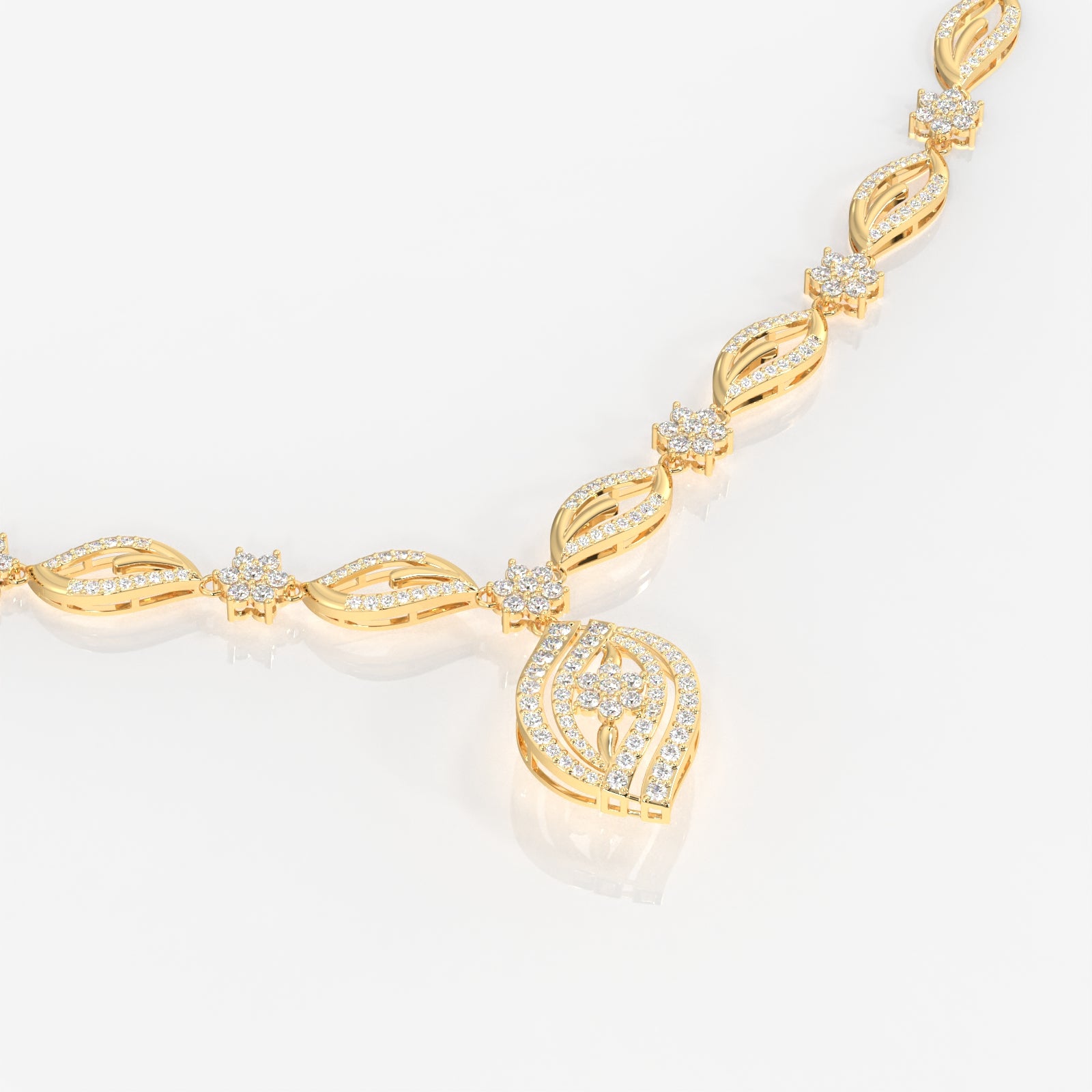 Buy Caratbazaar Florence Lab Grown Diamond Bridal 14k Gold Necklace