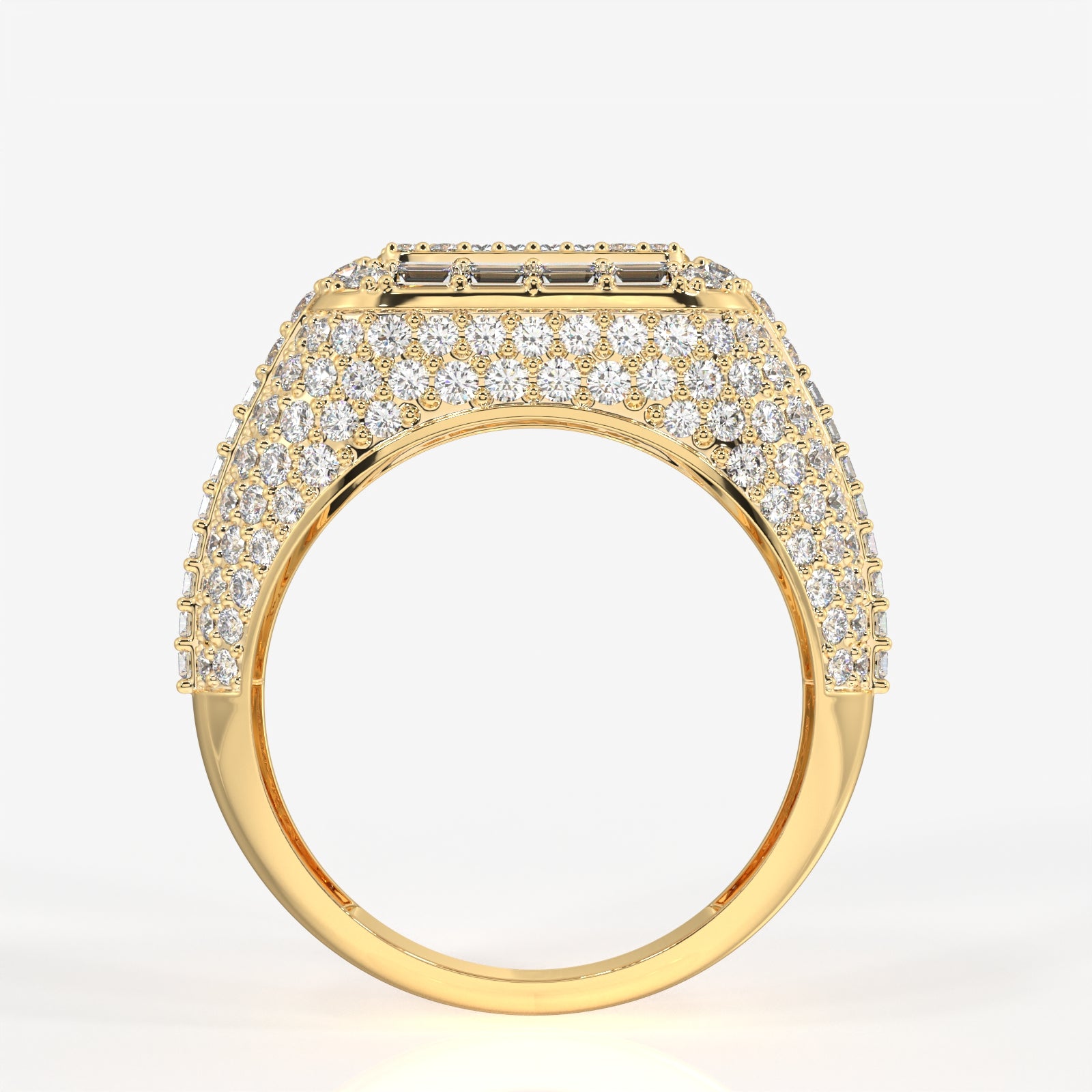 Buy Caratbazaar Grand Emperor Lab Grown Diamond Men's 14K Yellow Gold Ring