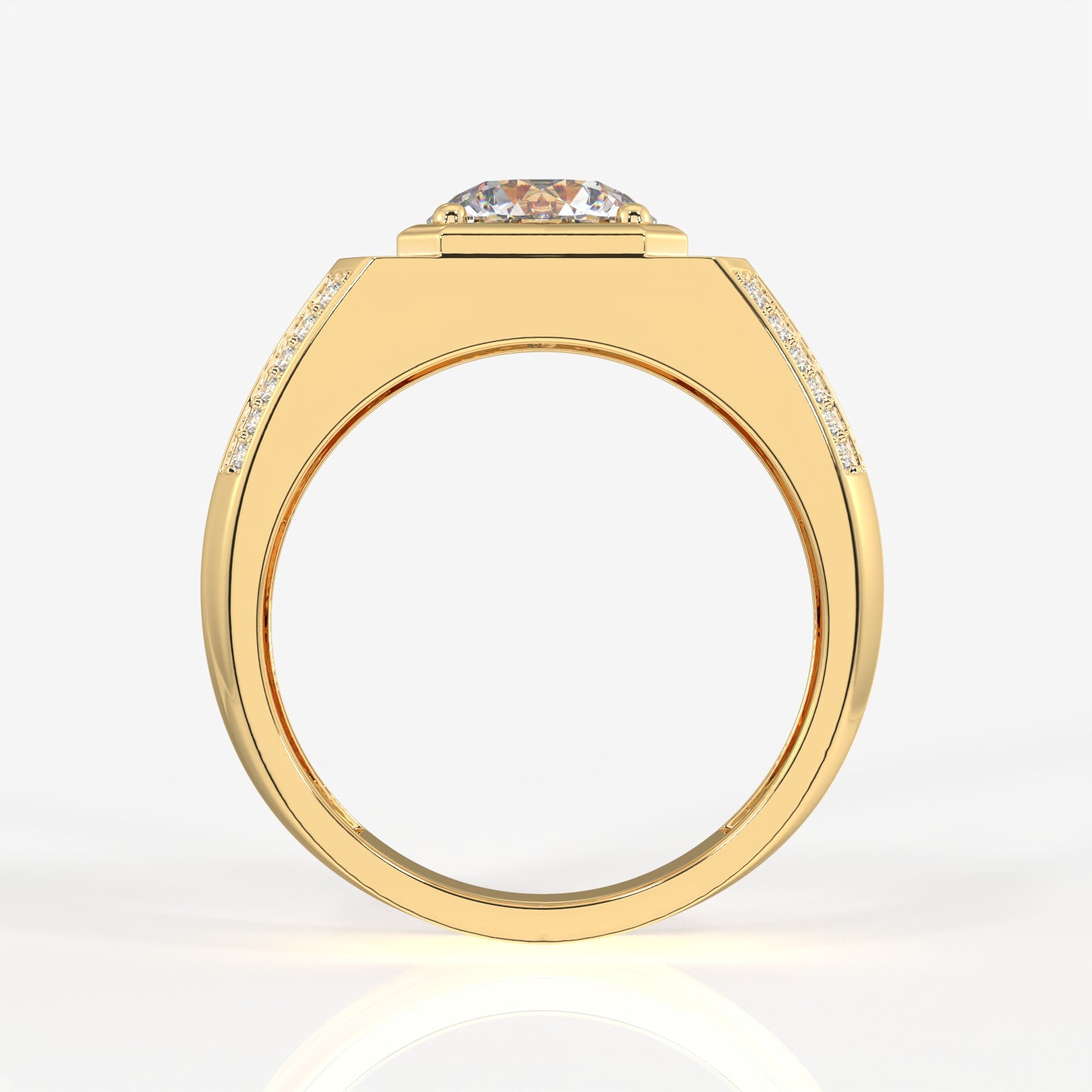 Buy Caratbazaar Lab Grown Diamond, Men' s Unique Engagement 14k Gold Ring