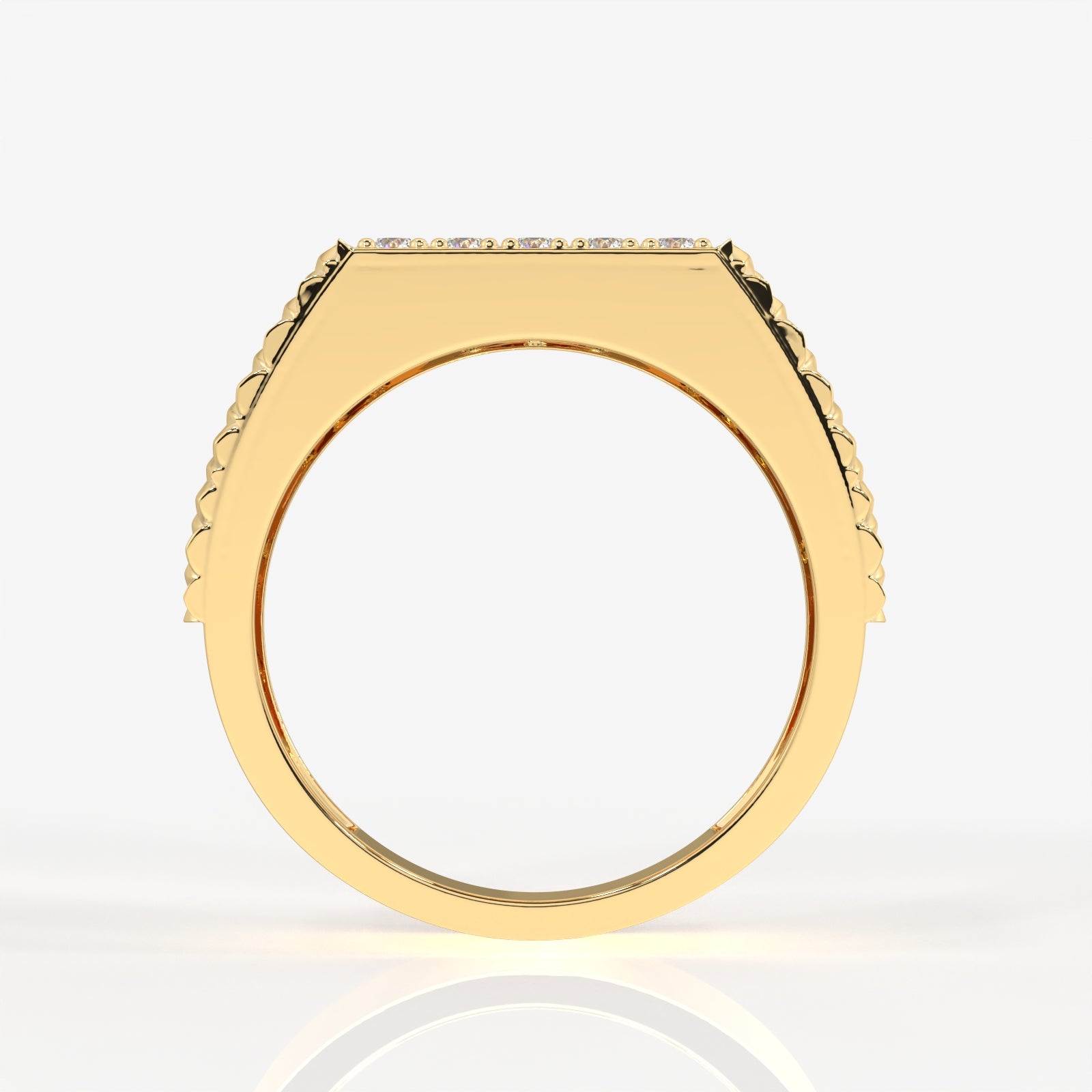 Buy Caratbazaar Luxe Heritage Lab Grown Diamond Men's 14K Yellow Gold Ring