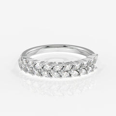 Buy Caratbazaar Marquise Cut Lab Grown Diamond Wedding Band 14k Gold Ring