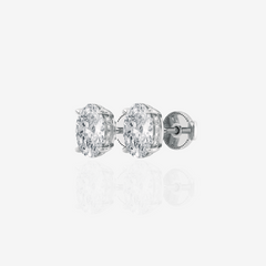 Buy Caratbazaar Oval Cut Lab Grown Diamond Hidden Halo Stud 14k Gold Earrings