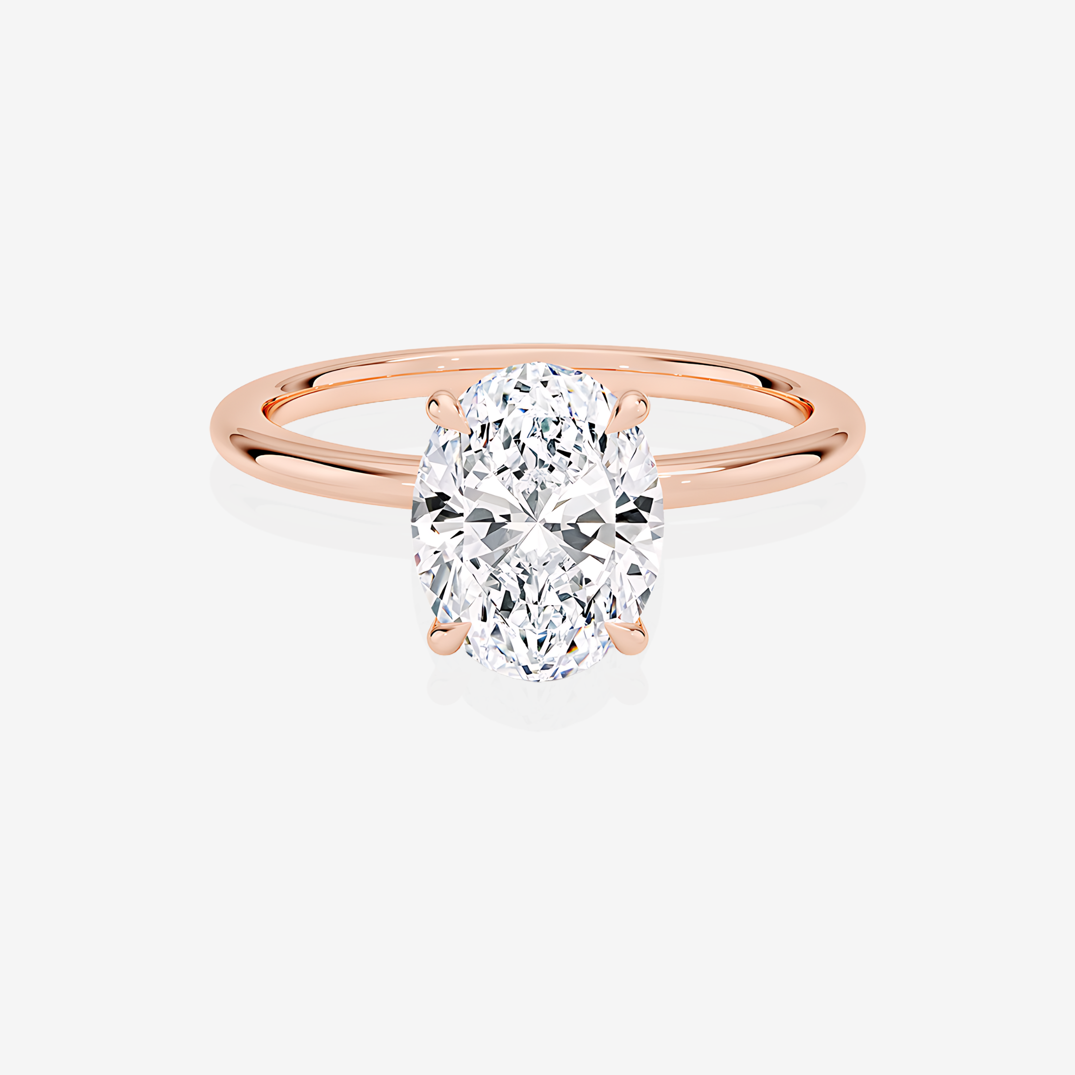 Buy Caratbazaar Oval Cut Lab Grown Diamond Petite Solitaire Engagement 14k Gold Ring