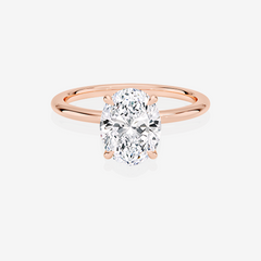 Buy Caratbazaar Oval Cut Lab Grown Diamond Petite Solitaire Engagement 14k Gold Ring