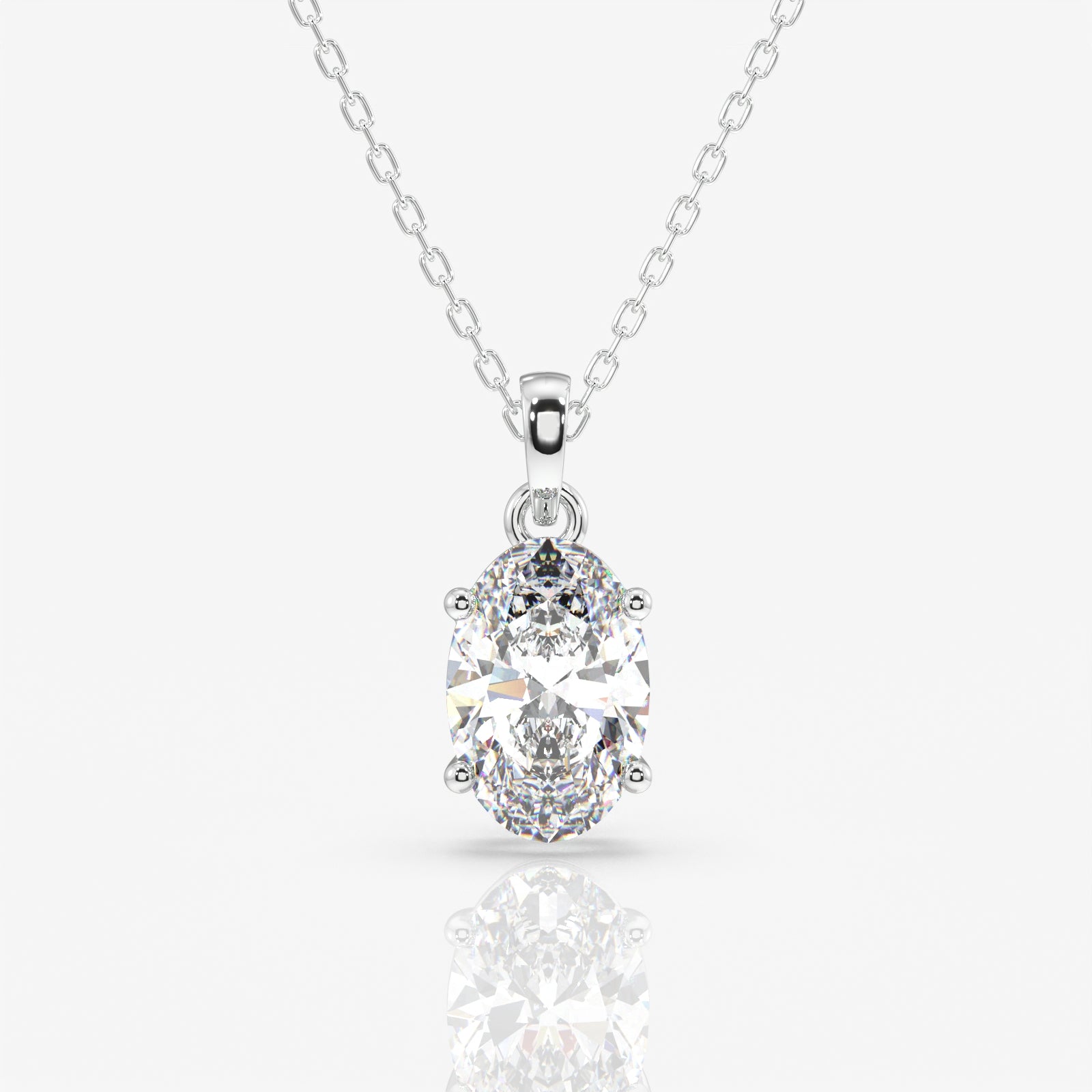 Buy Caratbazaar Oval Cut Lab Grown Diamond Solitaire 14k Gold Pendant