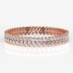 Buy Caratbazaar Pear and Marquise Cut Moissanite Diamond 18K Gold Bangle