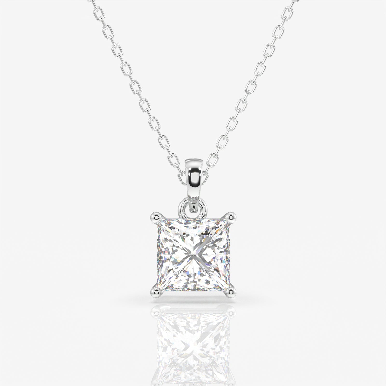 Buy Caratbazaar Princess Cut Lab Grown Diamond Solitaire 14k Gold Pendant