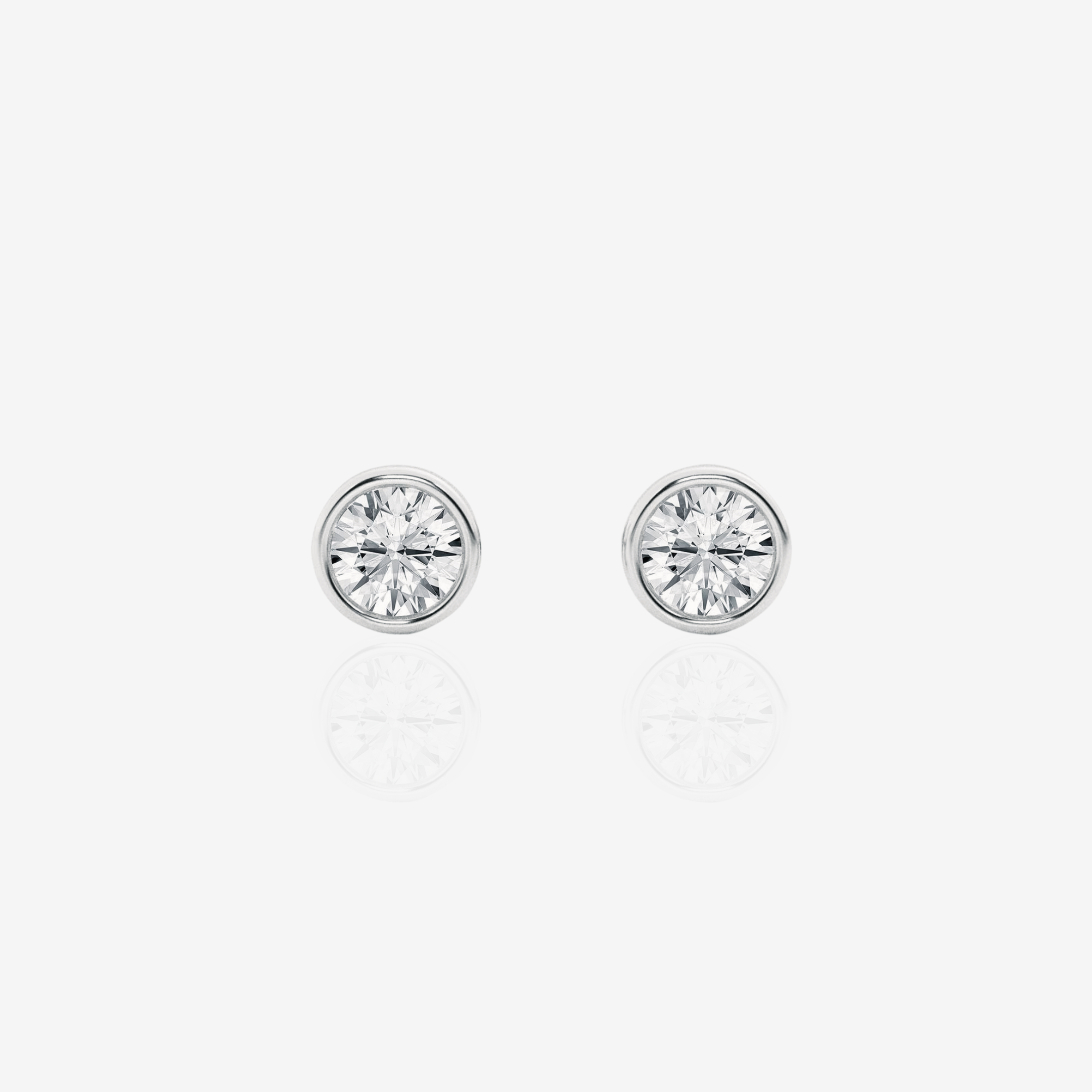 Buy Caratbazaar Round Cut Lab Grown Diamond Bezel Stud 14k Gold Earrings