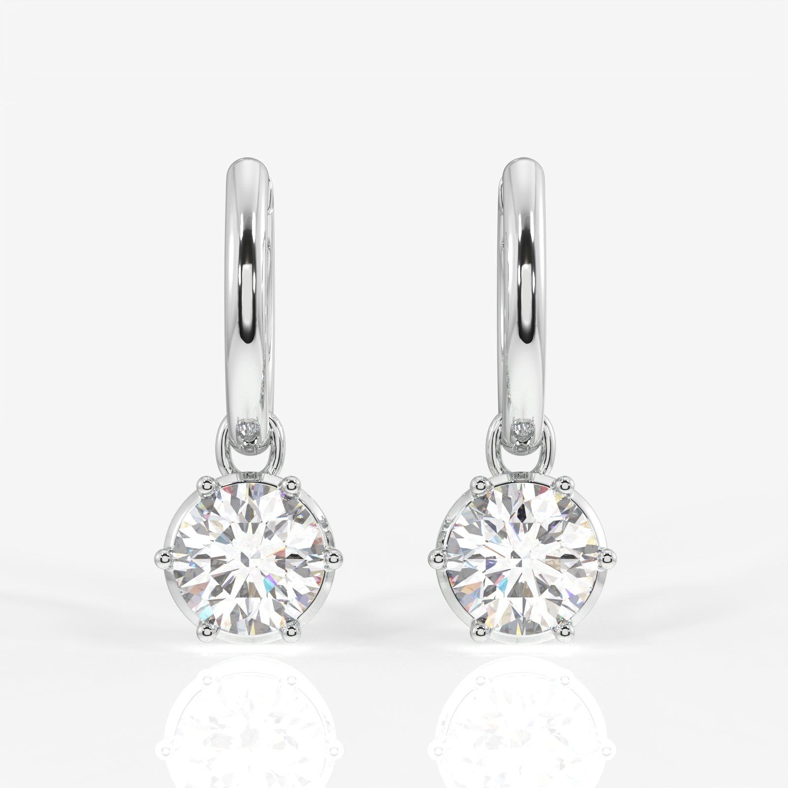 Buy Caratbazaar Round Cut Lab Grown Diamond Dangle 14K Gold Earrings