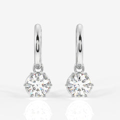 Buy Caratbazaar Round Cut Lab Grown Diamond Dangle 14K Gold Earrings