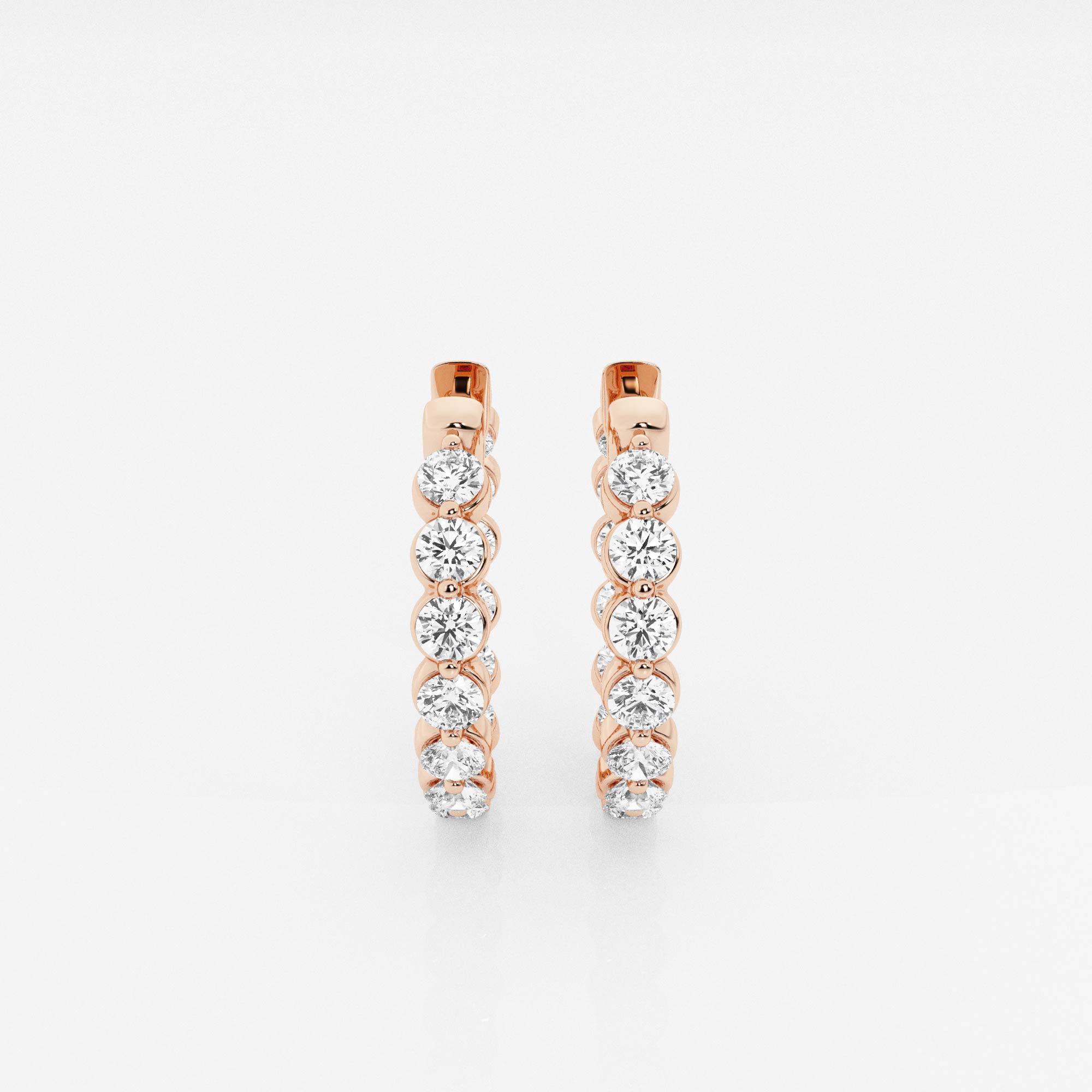 Buy Caratbazaar Round Cut Lab Grown Diamond Floating Hoop 14k Gold Earrings