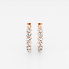 Buy Caratbazaar Round Cut Lab Grown Diamond Floating Hoop 14k Gold Earrings