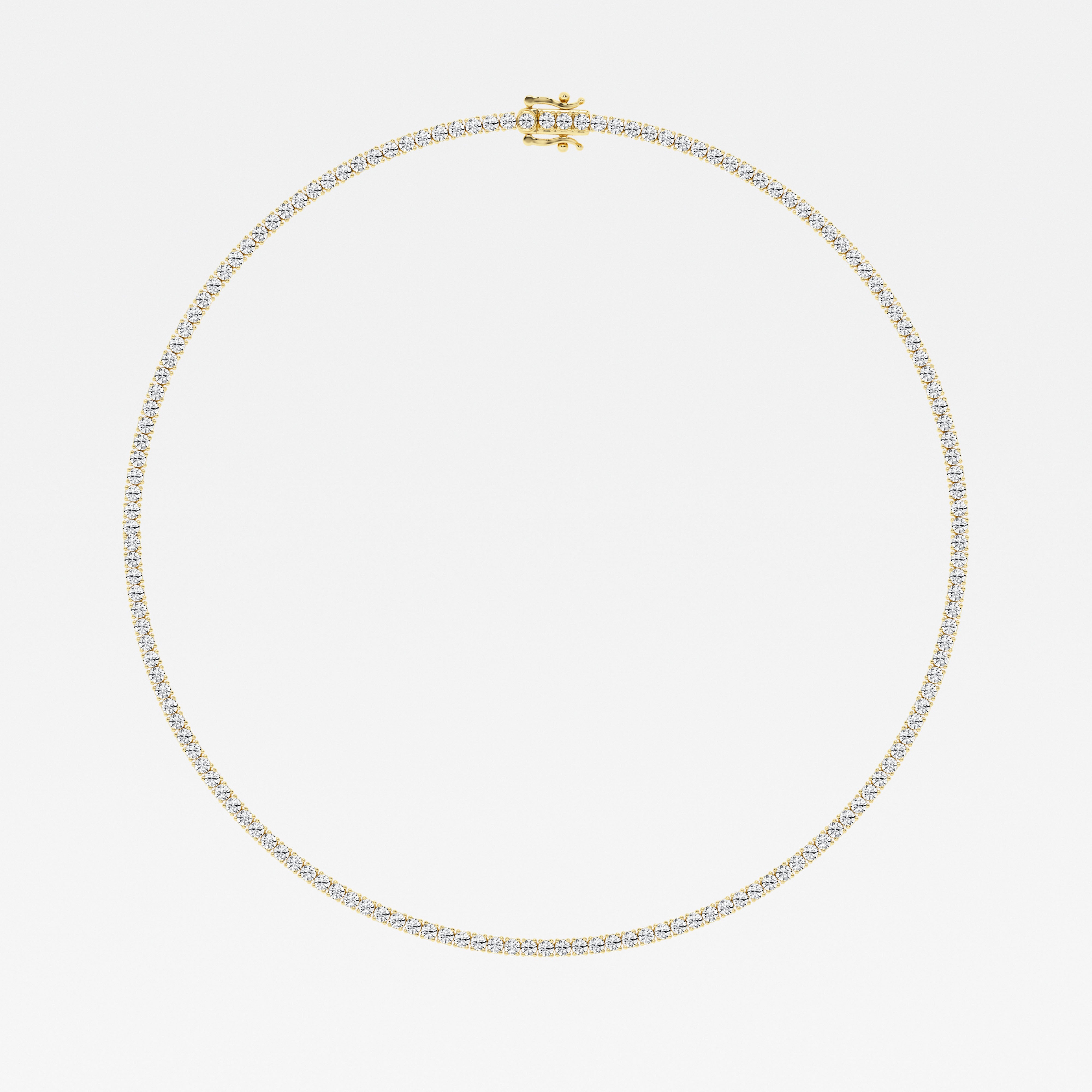 Buy Caratbazaar Round Cut Lab Grown Diamond Four Prong Tennis Fashion 14K Gold Necklace