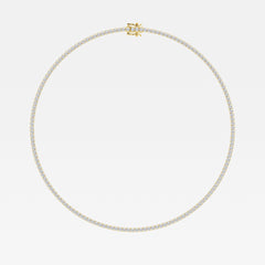 Buy Caratbazaar Round Cut Lab Grown Diamond Four Prong Tennis Fashion 14K Gold Necklace